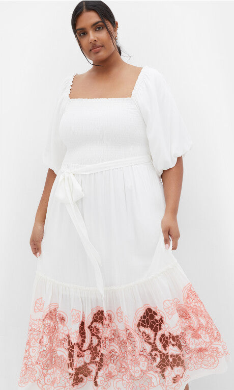Liana Embroidered Tier Dress