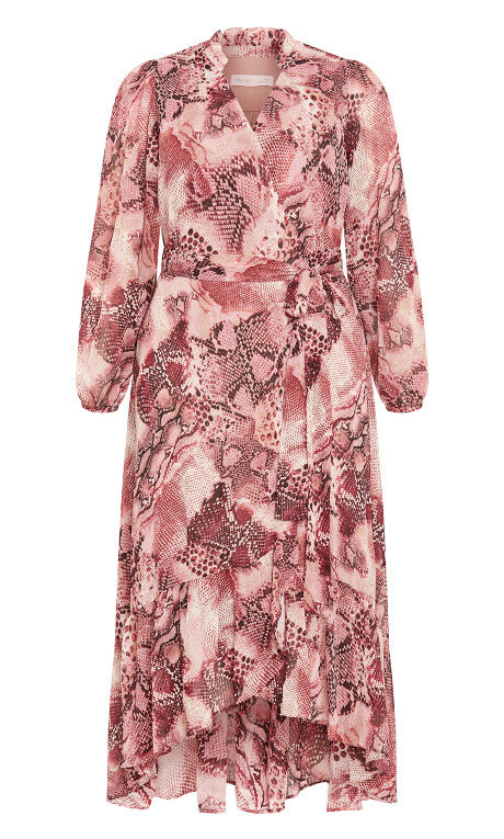 Instinct Snake Print Wrap Maxi Dress