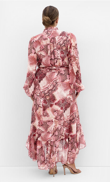 Instinct Snake Print Wrap Maxi Dress